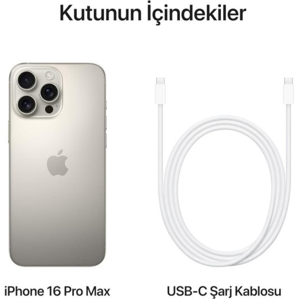 iPhone 16 Pro Max 256 GB Natürel Titanyum (Apple Türkiye Garantili)