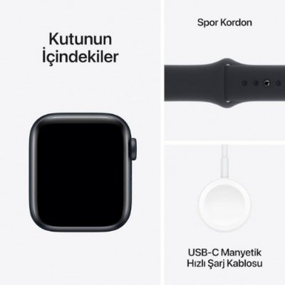 Apple Watch SE 2 2023 GPS 40mm Gece Yarısı Alüminyum Kasa ve Spor Kordon Akıllı Saat-TEŞHİR