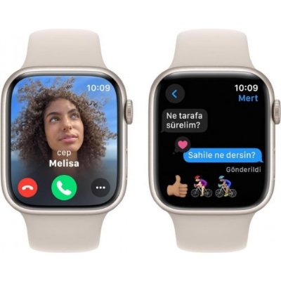 Apple Watch Series 9 GPS 45mm Yıldız Işığı Alüminyum Kasa ve Yıldız Işığı Spor Kordon Akıllı Saat Teşhir