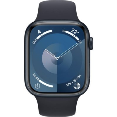 Apple Watch Series 9 GPS 45mm Gece Yarısı Alüminyum Kasa ve Gece Yarısı Spor Kordon Akıllı Saat Teşhir