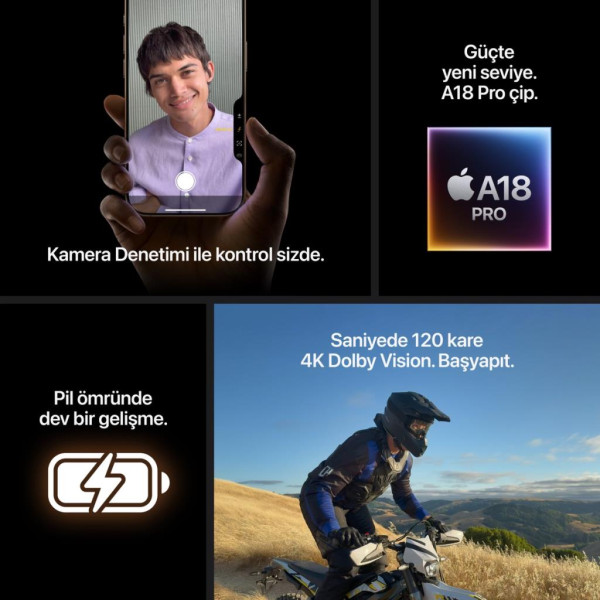 iPhone 16 Pro Max 512 GB Siyah Titanyum (Apple Türkiye Garantili)