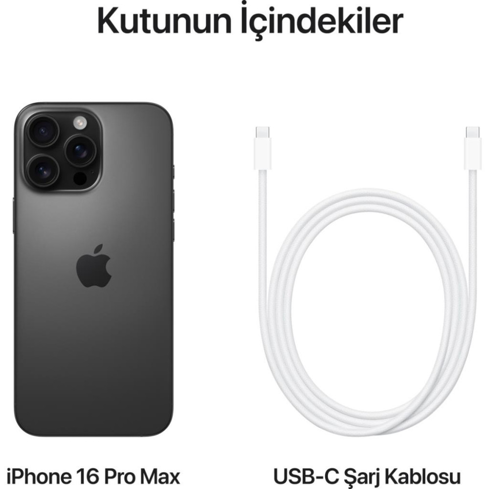 iPhone 16 Pro Max 512 GB Siyah Titanyum (Apple Türkiye Garantili)