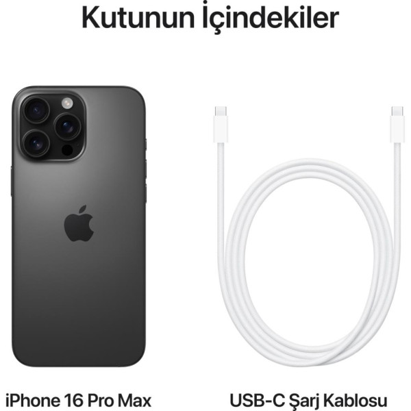 iPhone 16 Pro Max 512 GB Siyah Titanyum (Apple Türkiye Garantili)