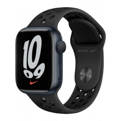 Apple Watch Series 7 Nike GPS 41mm Gece Yarısı Alüminyum Kasa ve Nike Spor Kordon Akıllı Saat Teşhir