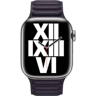 Apple Watch 45 mm Gece Yarısı Baklalı Model Deri Kayış - M/L