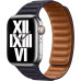 Apple Watch 45 mm Gece Yarısı Baklalı Model Deri Kayış - M/L