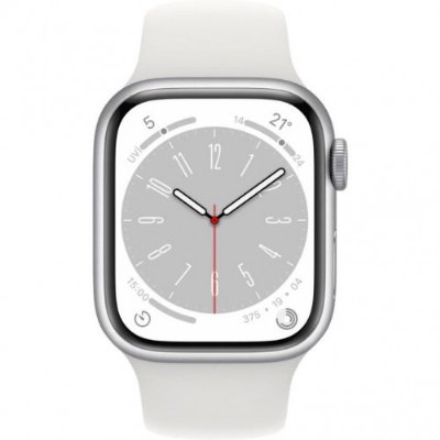 Apple Watch Series 8 GPS + Cellular 45mm Gümüş Rengi Alüminyum Kasa ve Spor Kordon Akıllı Saat - TEŞHİR