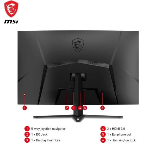 MSI G32C4X 31.5" 1 ms Full HD Curved 250 Hz Oyuncu Monitörü Outlet