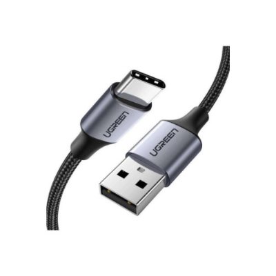 UGREEN 2.0 A USB-A & USB-C Örgülü Şarj ve Data Kablosu, 25 Santimetre, Siyah, 60124 Outlet