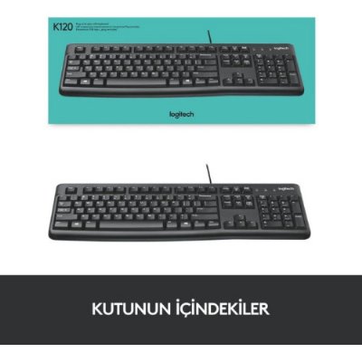 Logitech K120 920-002505 Q Kablolu Klavye Outlet