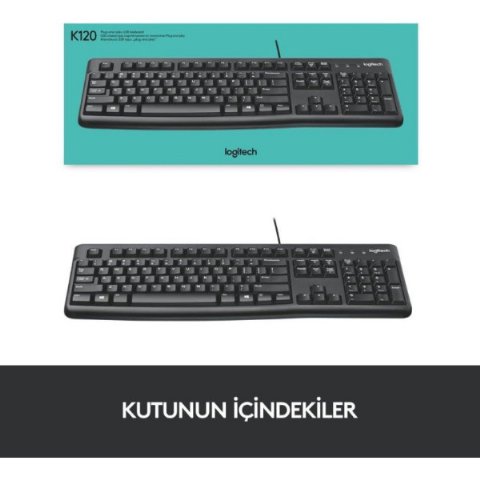 Logitech K120 920-002505 Q Kablolu Klavye Outlet