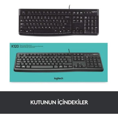 Logitech K120 920-002505 Q Kablolu Klavye Outlet