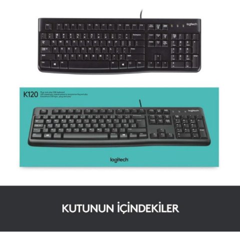 Logitech K120 920-002505 Q Kablolu Klavye Outlet