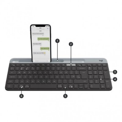 Logitech K580 Slim Bluetooth Siyah Klavye Outlet