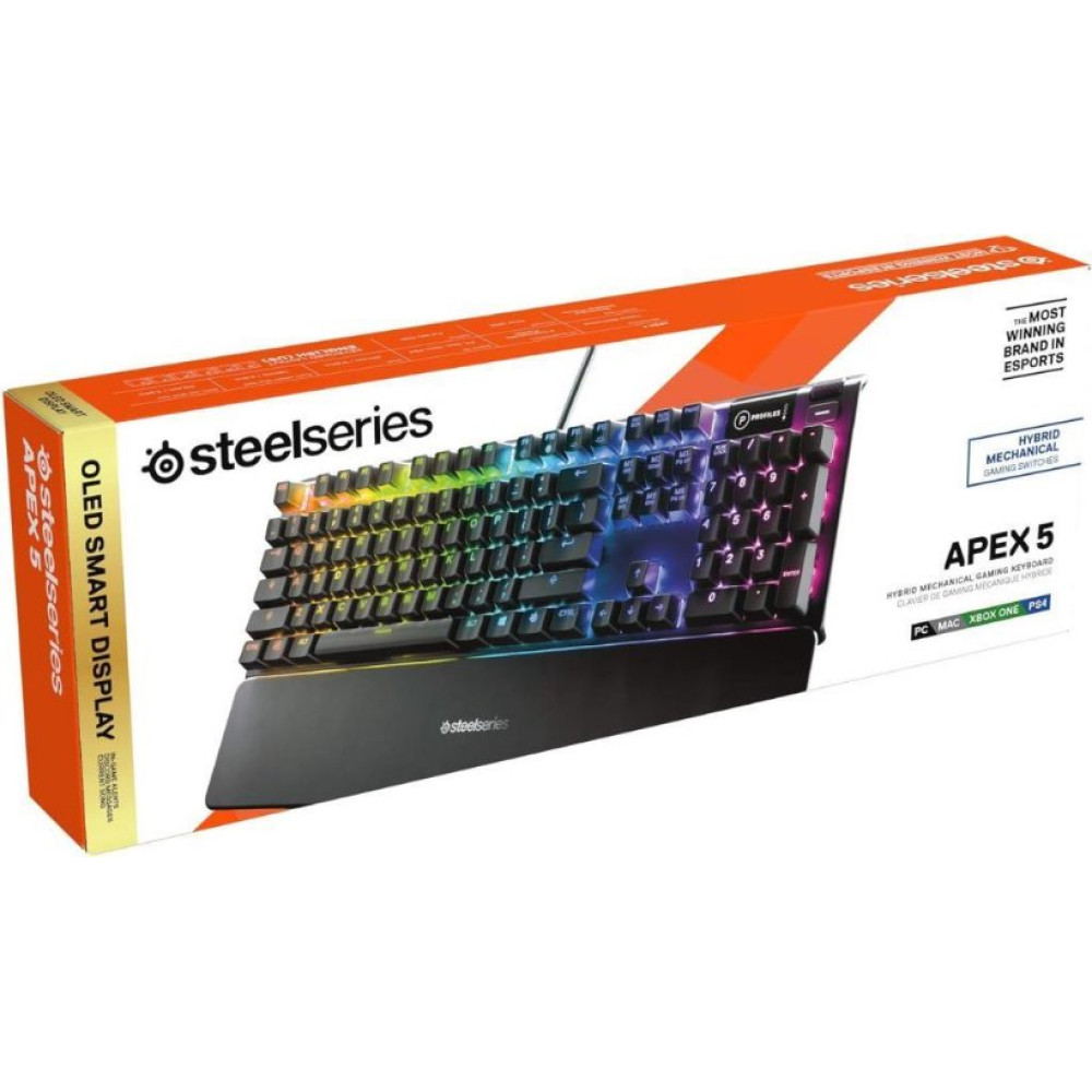 SteelSeries Apex 5 Hibrit RGB Blue Switch Kablolu Mekanik Oyuncu Klavyesi Teşhir