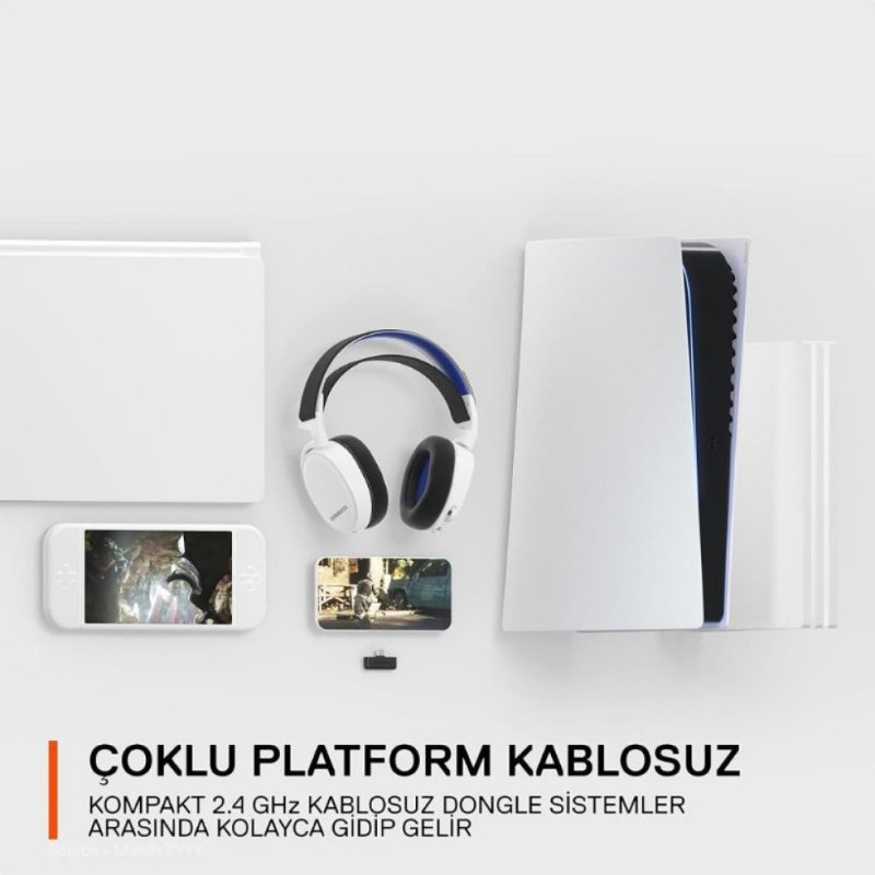 SteelSeries Arctis 7P Plus Wireless Mikrofonlu Kulak Üstü Oyuncu Kulaklığı Teşhir