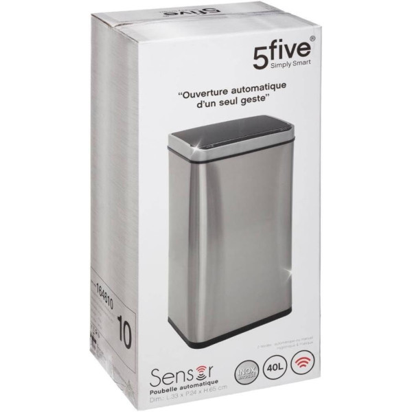 5five Çöp Kovaları Simply Smart Sensörlü 40 L Inox Outlet