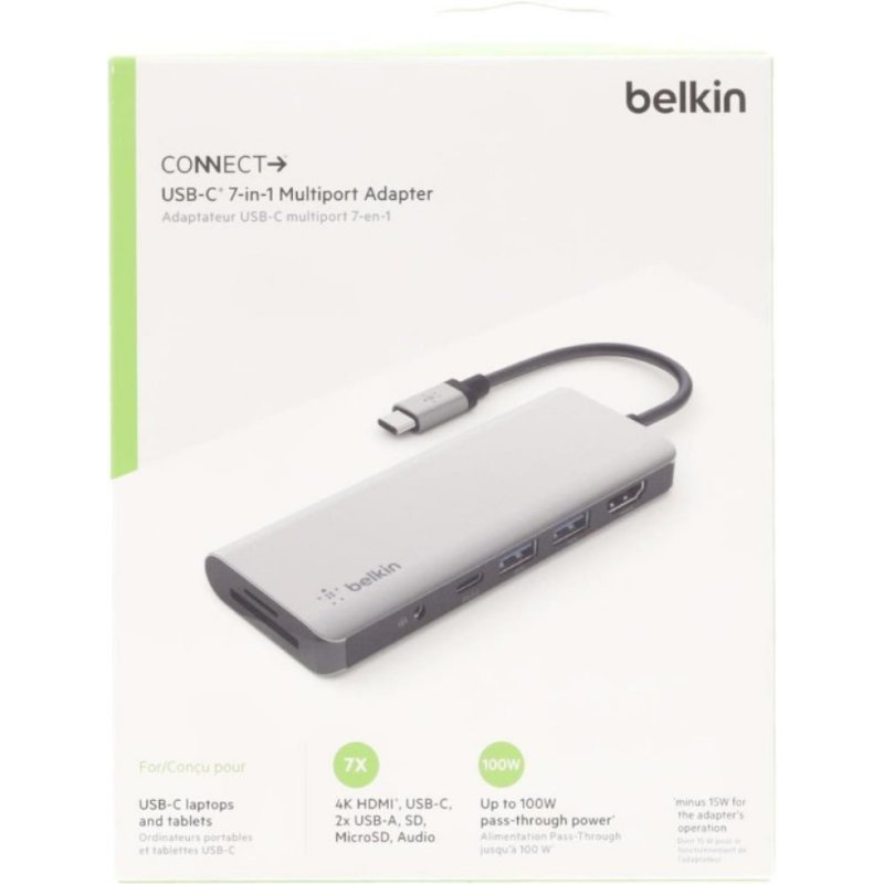 7'si 1 Arada Çok Bağlantı Noktalı USB C Hub (4k Hdmı, Usb-C, 2 x USB A, 3,5 mm Ses, Sd 3.0 Yuvası Için Micro-Sd 3.0 Ile)), AVC009BTSGY Teşhir