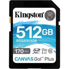 Kingston 512 GB Canvas Go Plus SDXC C10 UHS-I U3 V30 17...