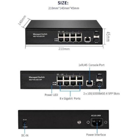 8 Port Full Gıgabıt Managed Swıtch+2sfp Slots - Outlet