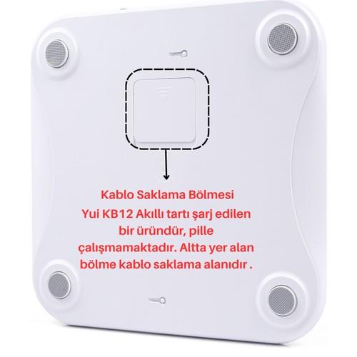 Yui KB12 Plus Şarjlı Yağ Ölçer Fonksiyonlu Akıllı Bluetooth Tartı Teşhir