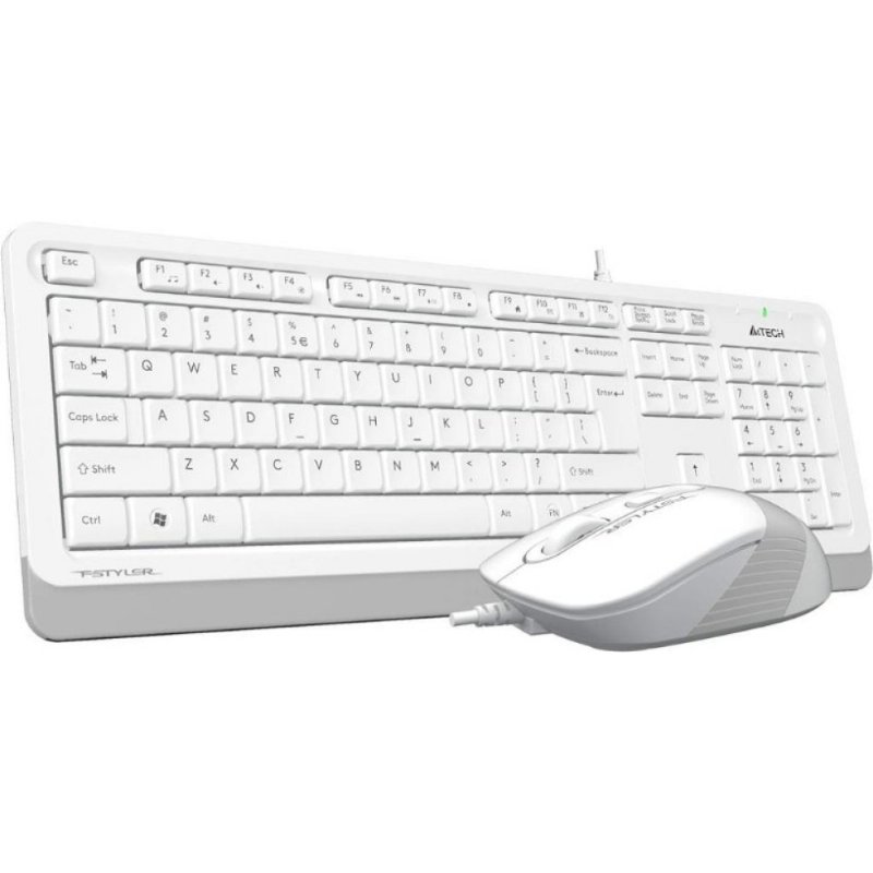 A4 Tech F1010 Beyaz Kablolu Klavye Mouse Seti Teşhir