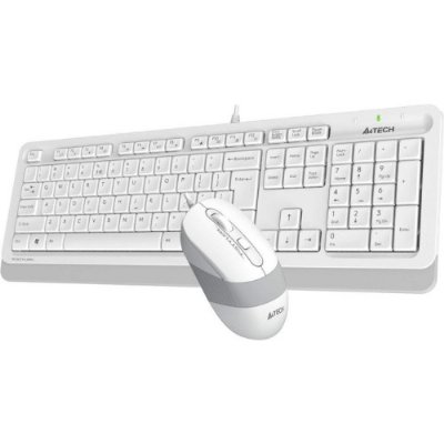 A4 Tech F1010 Beyaz Kablolu Klavye Mouse Seti Teşhir