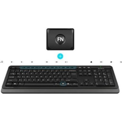 A4 Tech FG1010 Siyah-Gri Q Kablosuz Klavye Mouse Seti Teşhir