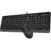 A4 Tech F1010 Siyah-Gri Kablolu Klavye Mouse Seti