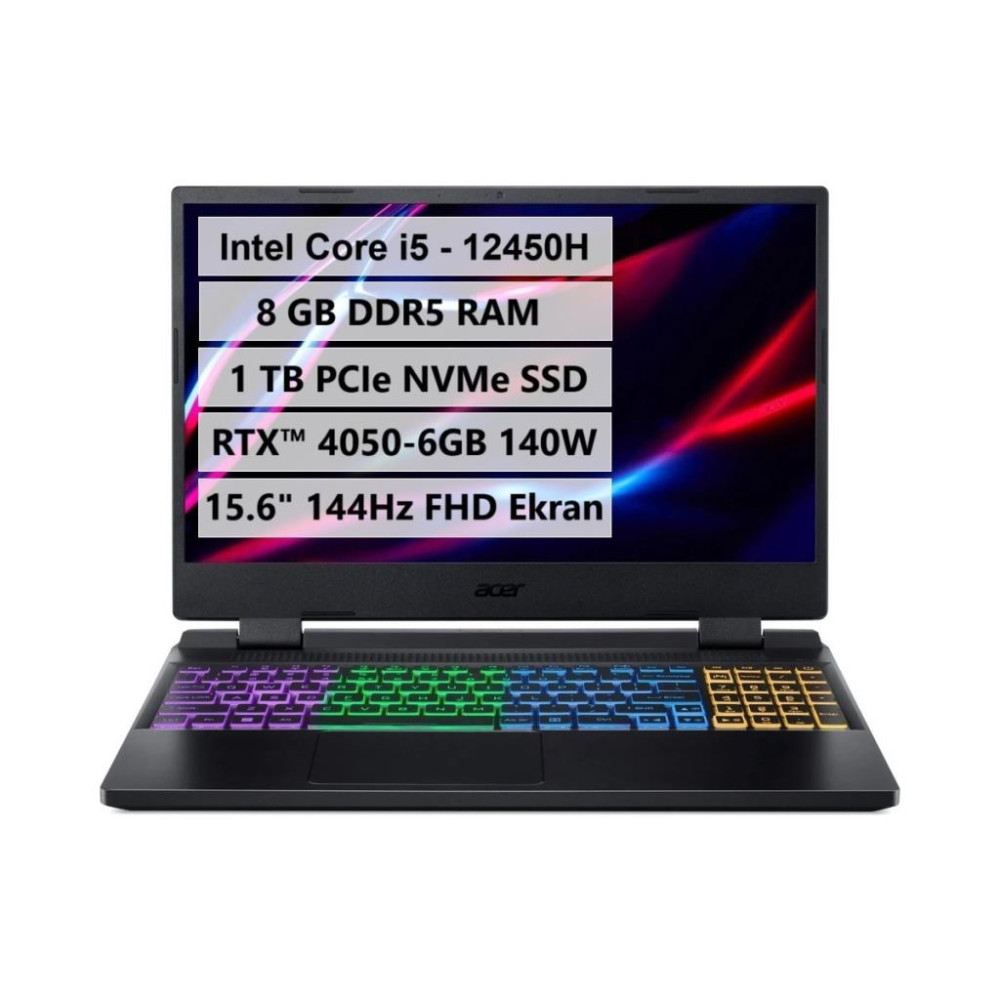 Acer Nitro 5 AN515-58-524A NH.QLZEY.009 i5-12450H 8 GB 1 TB SSD RTX 4050 15.6" Full HD Gaming Laptop