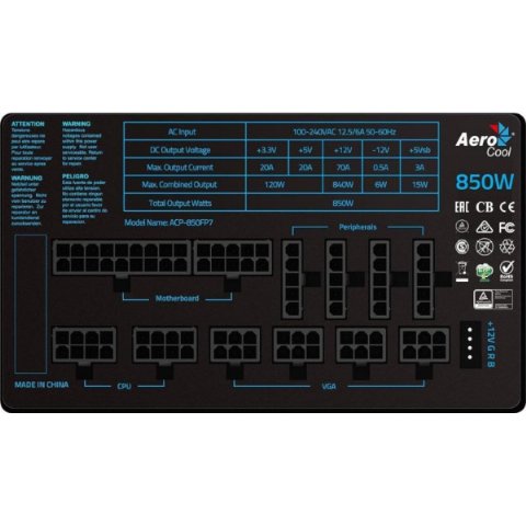 Aerocool P7 AE-P7P850 850 W Power Supply Teşhir