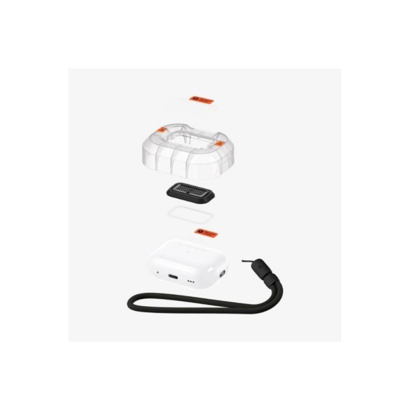 Spigen AirPods Pro / Pro (2. nesil) Koruma Kilidi Lock Fit M Carbon Outlet