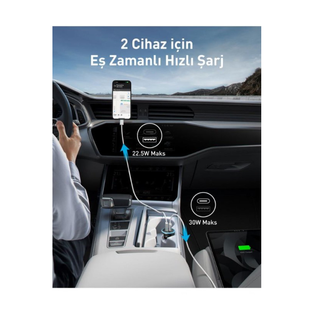 Anker 323 A2735 52.5 W Hızlı Araç Şarj Aleti Anker 323 A2735 52.5 W Hızlı Araç Şarj Aleti