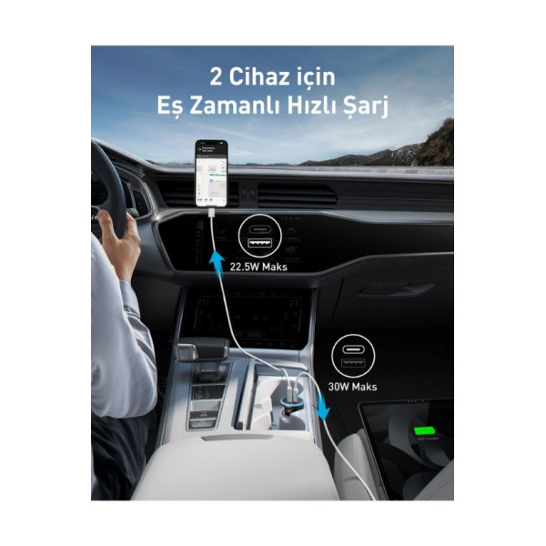 Anker 323 A2735 52.5 W Hızlı Araç Şarj Aleti Anker 323 A2735 52.5 W Hızlı Araç Şarj Aleti
