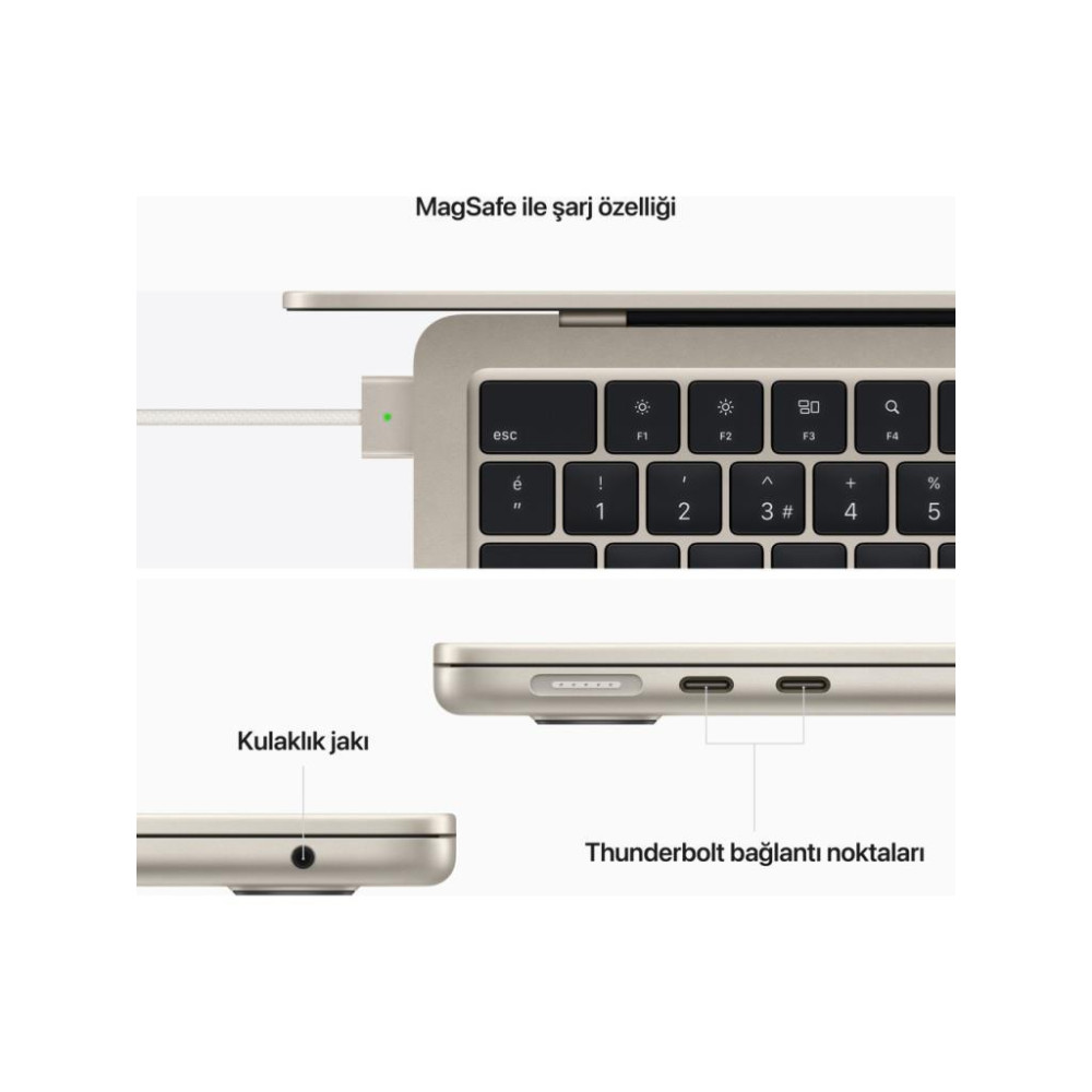 MacBook Air M2 8 GB 512 GB SSD 13.6" MLY23TU/A Yıldız Işığı Outlet (Açıklamayı Okuyunuz)