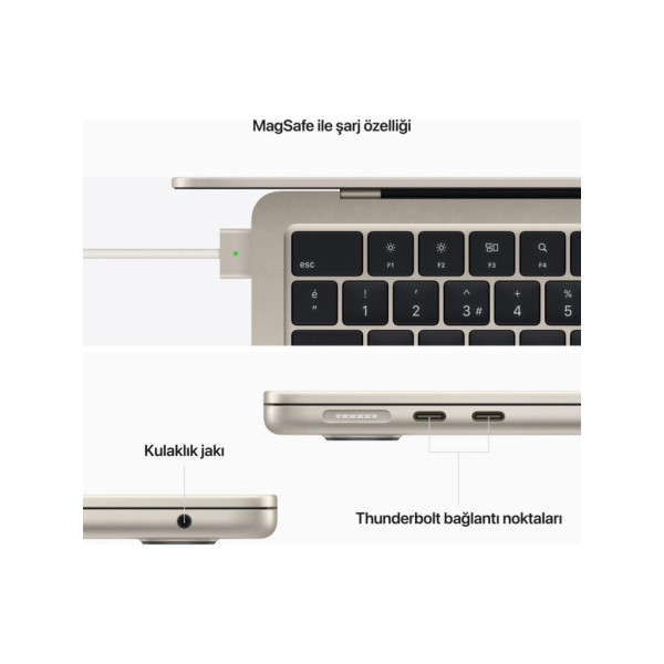 MacBook Air M2 8 GB 512 GB SSD 13.6" MLY23TU/A Yıldız Işığı Outlet (Açıklamayı Okuyunuz)