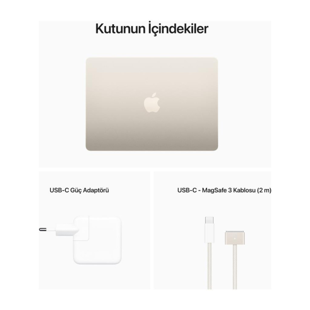 MacBook Air M2 8 GB 512 GB SSD 13.6" MLY23TU/A Yıldız Işığı Outlet (Açıklamayı Okuyunuz)