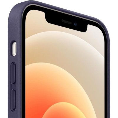 Apple iPhone 12 ve iPhone 12 Pro için MagSafe özellikli Deri Kılıf - Derin Mor