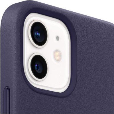 Apple iPhone 12 ve iPhone 12 Pro için MagSafe özellikli Deri Kılıf - Derin Mor