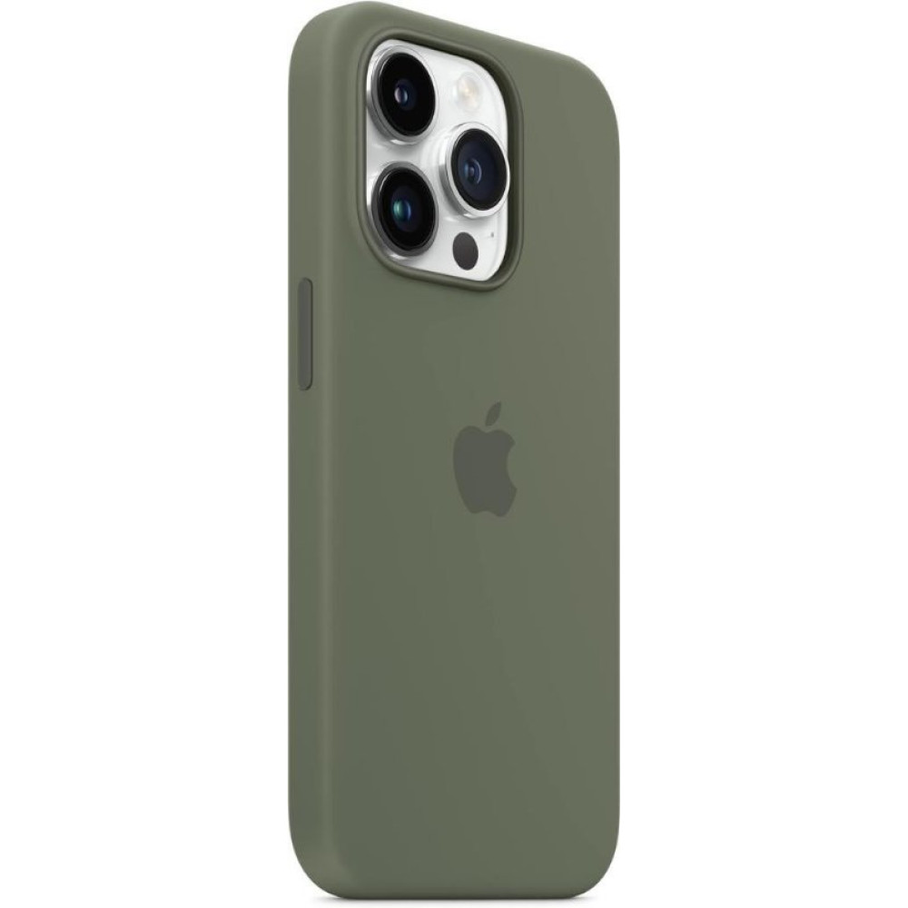Apple iPhone 14 Pro için MagSafe özellikli Silikon Kılıf - Klasik Zeytin Yeşili Teşhir