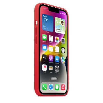 iPhone 14 için MagSafe özellikli Silikon Kılıf - (PRODUCT)RED Teşhir