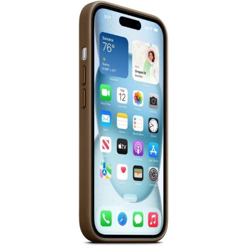 iPhone 15 MagSafe Özellikli Mikro Dokuma Vizon Grisi Kılıf MT3C3ZM/A Teşhir