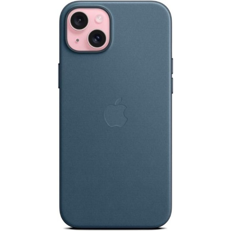 Apple iPhone 15 Plus için MagSafe özellikli Mikro Dokuma Kılıf - Pasifik Mavisi Teşhir