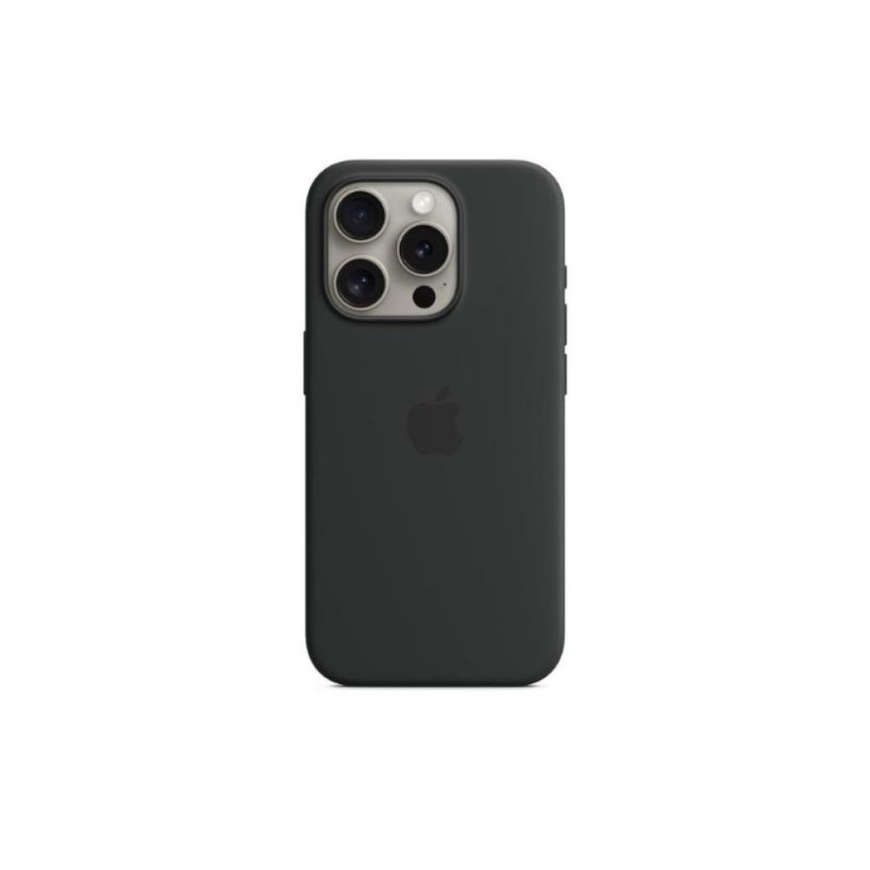 Apple iPhone 15 Pro için MagSafe özellikli Silikon Kılıf - Siyah ​​​​​​​Outlet