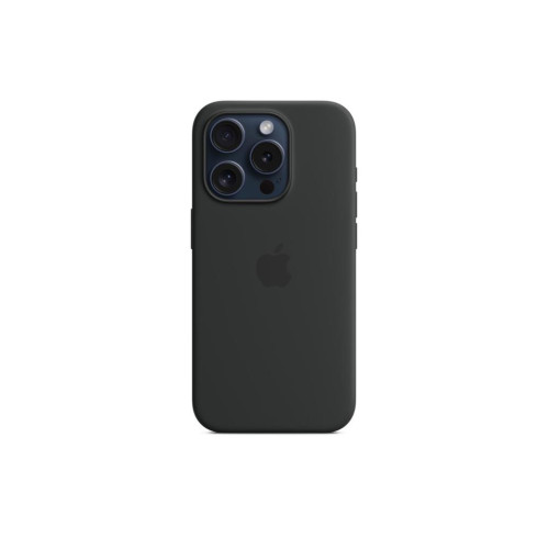 Apple iPhone 15 Pro için MagSafe özellikli Silikon Kılıf - Siyah ​​​​​​​Outlet