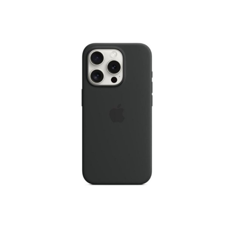 Apple iPhone 15 Pro için MagSafe özellikli Silikon Kılıf - Siyah ​​​​​​​Outlet