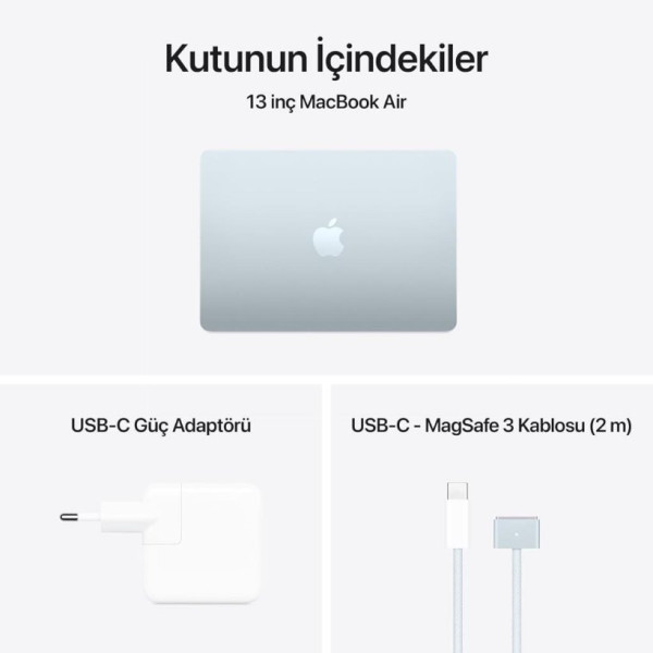 MacBook Air M4 24 GB 512 GB SSD 13.6" MC6V4TU/A Gök Mavisi Outlet (Açıklamayı Okuyunuz)