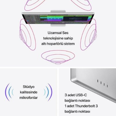 Apple Studio Display Standart Cam MK0U3TU/A 27" 5K Monitör