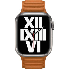 Apple Watch (41 mm) Baklalı Model Deri Kayış, Kızıl Kahverengi - S/M - Teşhir