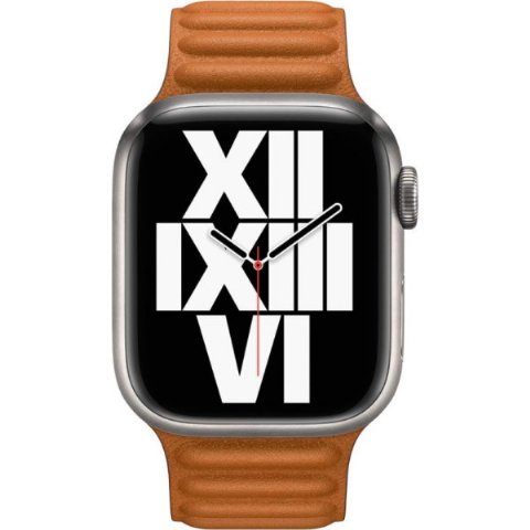 Apple Watch (41 mm) Baklalı Model Deri Kayış, Kızıl Kah...